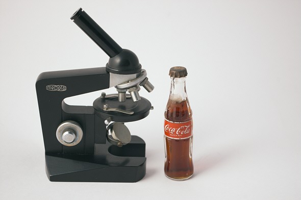 [ miniature model of our Meopta microscope ]