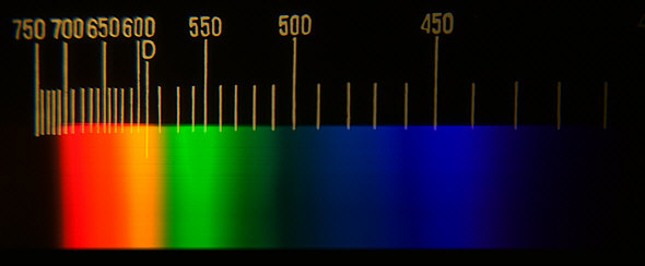 [ view through a pocket spectroscope ]