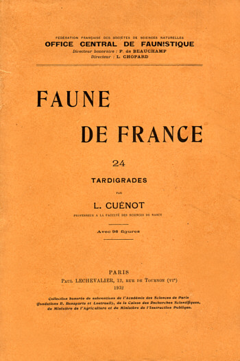 [ Cu&eacute;nots Tardigradenbuch ]