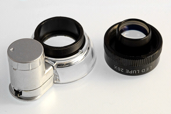 [ 20x LED true triplet LED magnifer,base and detached optics ]