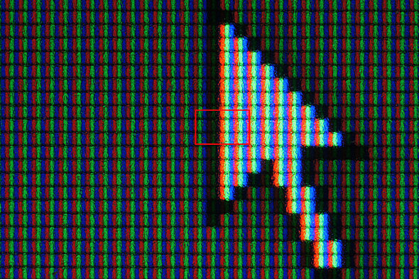 [ LCD display, image made by means of the bellows system with Noritsu objective ]